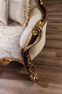 Sofaset 3+1 Zits Goud Salontafel Klassiek Woonkamerset 3-delig.
