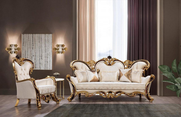 Luxe bankstel Barok Rococo bankstel 3+3+1+1 salontafel