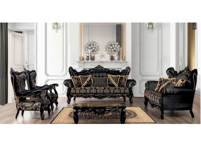 Sofa set 3+3+1+1 zits salontafel woonkamer luxe zwart bankstel nieuw
