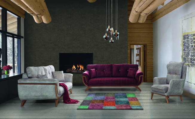 Woonkamer bankstel 3 3 1 1 zits bank gestoffeerde set textiel design  Woonkamer bankstel 3 3 1 1 zits bank gestoffeerde set textiel design