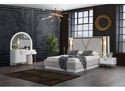 Slaapkamer set Bed 2x Nachtkastje 4-delig ontwerp Modern Luxe Compleet