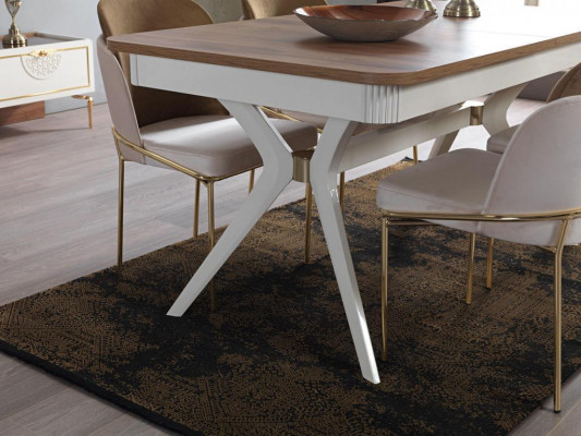 Compleet set eettafel 4x stoelen eetkamerset eetgroep hout 5-delig