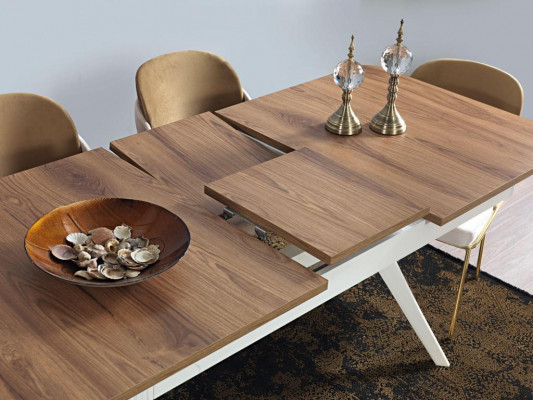 Compleet set eettafel 4x stoelen eetkamerset eetgroep hout 5-delig