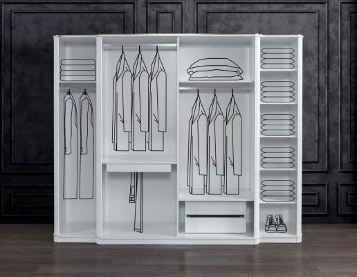 Slaapkamer meubels Houten kast Garderobe Stijl Modern Wit Nieuw