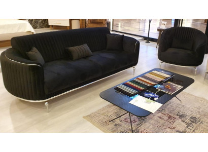 Bankstel 3 1-zits set Design Beklede Bank Modern Luxe Nieuw