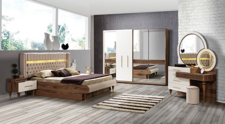 Slaapkamer luxe kledingkast hout met glas design Modern nieuw