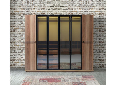 Transparante kledingkast meubels luxe design inrichting slaapkamer