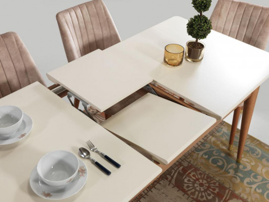 Eetkamer Design Meubelen Modern Tafel 4x Stoelen 5-delige Set Nieuw