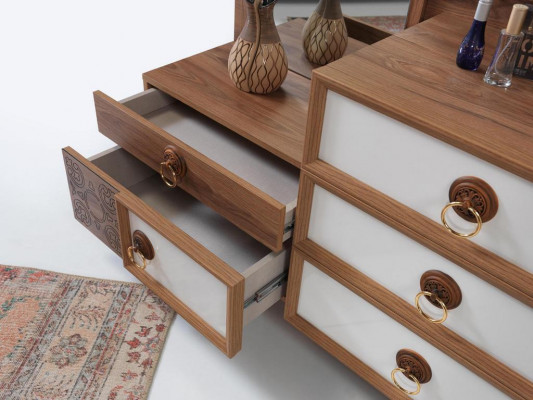 Slaapkamer commode met spiegel houten meubilair luxe meubel 2-delig nieuw ensemble.
