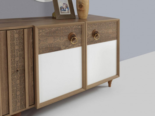Woonkamer dressoir met spiegelset hout bruin Nieuw modern luxe