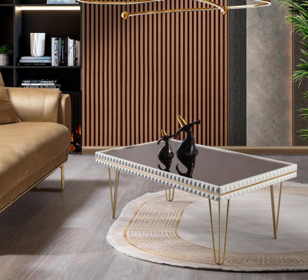 Woonkamer salontafel tafel design meubels luxe 111x64 bank wit