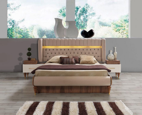 Slaapkamer nachtkastjes Materiaal Hout Stijl Meubels Bruin Nieuw Luxe