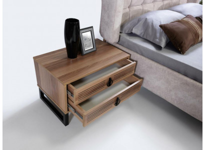 Slaapkamer nachtkastje design bijzettafel hout met metaal luxe nieuw