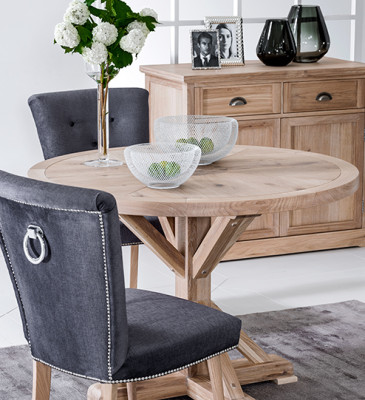 Klassieke design ronde tafel Ronde tafel Houten tafels 110/140 cm Eetkamer Nieuw