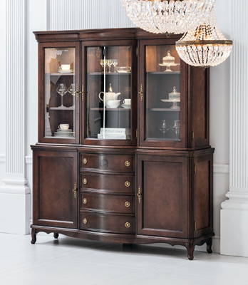 Wandkast Edele dressoir Hout Barokstijl Buffet Vitrine Kast Nieuw