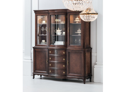 Wandkast Edele dressoir Hout Barokstijl Buffet Vitrine Kast Nieuw