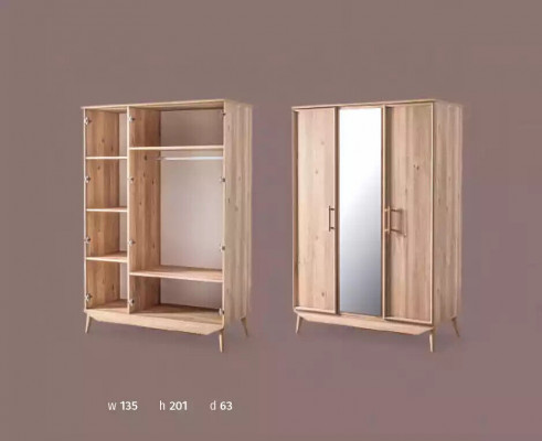 Kledingkast houten kast bruin Slaapkamer meubilair Garderobe Kast
