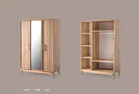 Kledingkast bruin hout Slaapkamer meubels ontwerp Kasten Elegante kast