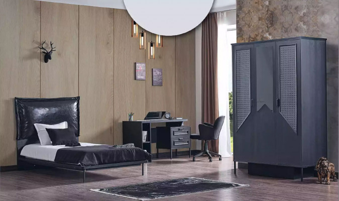 Kledingkast Kast Meubels Slaapkamer Kasten Hout Loft Inrichting Zwart