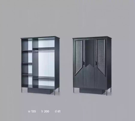 Kledingkast Kast Meubels Slaapkamer Kasten Hout Loft Inrichting Zwart