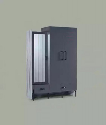 Kledingkast Grijs Garderobe Kasten Slaapkamer Hout Meubels Inrichting 134cm