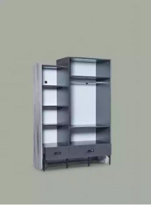 Kledingkast Grijs Garderobe Kasten Slaapkamer Hout Meubels Inrichting 134cm