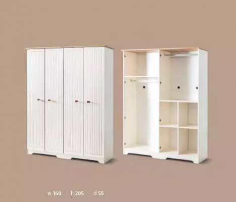 Klassieke meubels Rek kasten Kast Slaapkamer Hout 160cm Luxe