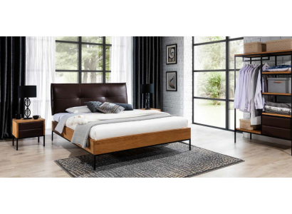3-delige complete set houten slaapkamer Loftstijl ontwerp Bed commode kast Nieuw