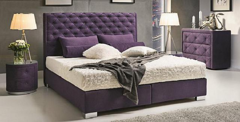 Continental Boxspring Hoog Dubbel Bed Bedden Gestoffeerd Leer Textiel Bed Nieuw