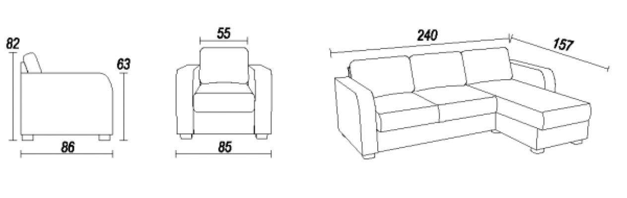 Hoekbank Bank Sofa Lederen Textiel Stof Woonlandschap Set Kussen Hoek CAPRI