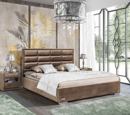 Ontwerper bed slaapkamer bedden textiel leer hotel luxe fluweel bekleding