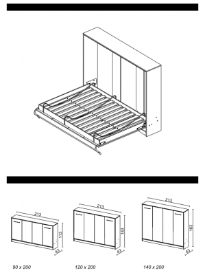 Bed opklapbed Bedkast Kast Bedden Ladekasten Uitklapbaar bed Nieuw