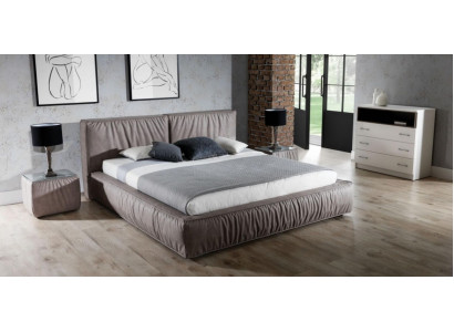 Bed Bruin Slaapkamer Hout Meubels Textiel Klassieke Art Deco Stijl