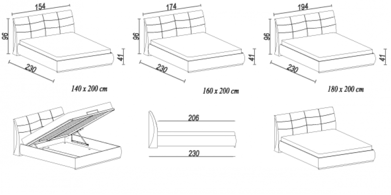 Bed leren bed gestoffeerd bed bedlade dubbel slaapkamer echtelijk bed bedden APOLLOS