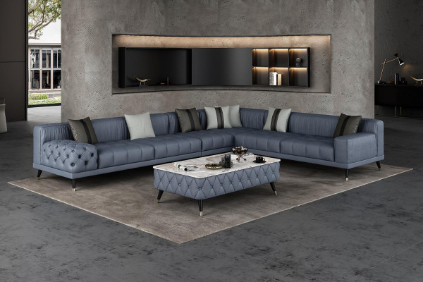 Hoekbank Sofa L-Vorm Woonkamer Bank Bekleding Sofa's Nieuw Design Leer