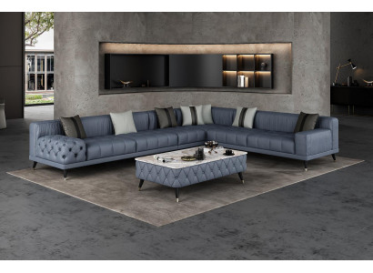 Hoekbank Sofa L-Vorm Woonkamer Bank Bekleding Sofa's Nieuw Design Leer
