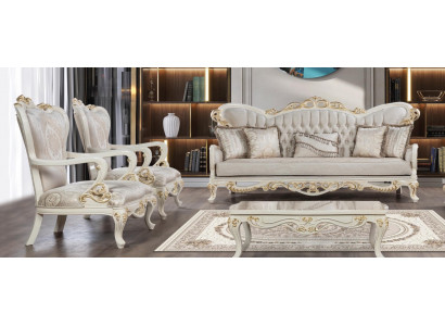 Bankstel 3+1+1 zits polyester banken fauteuil luxe klassieke barok set