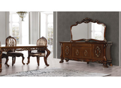 Set commode met spiegel groep garnituur commodes hout luxe stijl barok 2-delig.