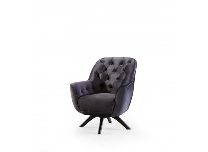 Fauteuil Modern Zwarte kleur Woonkamer Textiel Luxe Design Meubels