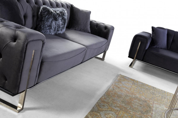 Designer Woonkamerset Bankstel 3+3+1 Zitsmeubilair Set van 3 delen.