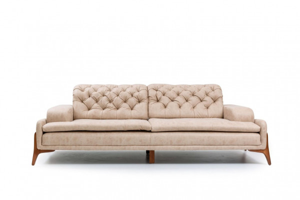 Moderne bank 3-zits ontwerper in beige kleur, stijl 240 cm woonkamer beige banken