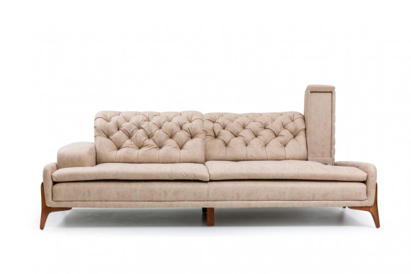 Moderne bank 3-zits ontwerper in beige kleur, stijl 240 cm woonkamer beige banken