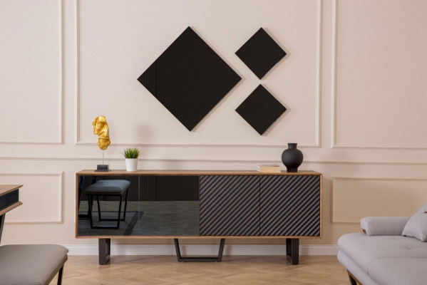 Designer eetkamerset 4-delig dressoir met 3 spiegels Moderne stijl nieuw