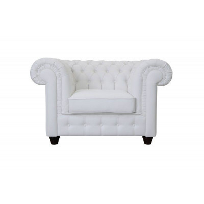 Elegante witte Chesterfield fauteuil: de charme van het klassieke in een moderne stijl