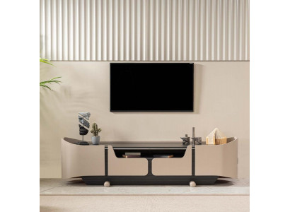 RTV Lowboard TV-standaard woonkamer hout Beige dressoir tafel modern