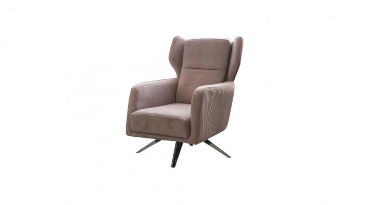 Luxe fauteuil met één zitplaats, stof, woonkamer design, beige bekleding.