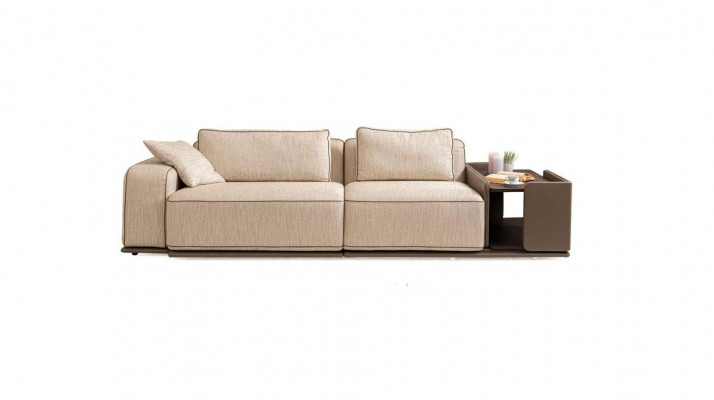 Driepersoonsbank Bank 3-Zits Beige Stof Stoffen Bank Bank Tafel