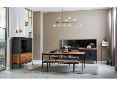 Eettafel Eetkamer Set Eetkamerset Eethoek Set 9-delig Hout Bruin