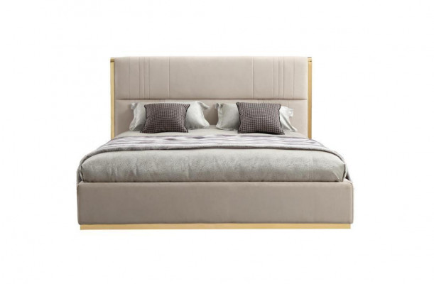 Bed Meubels Beige Slaapkamer Meubels Ontwerp Bedden Luxe Meubels Modern Hout Nieuw