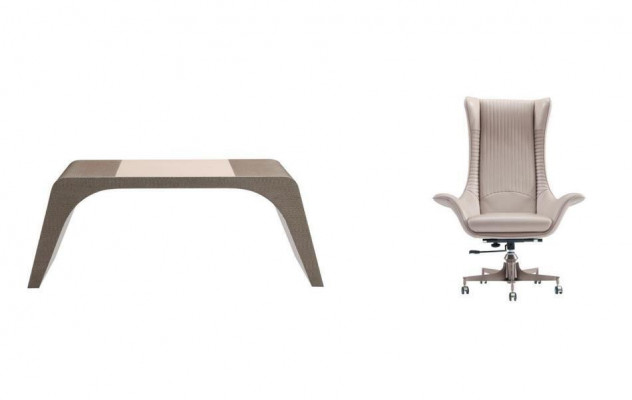 Werkkamer kantoor Luxe bureau met computerstoel Moderne beige kantoormeubelen